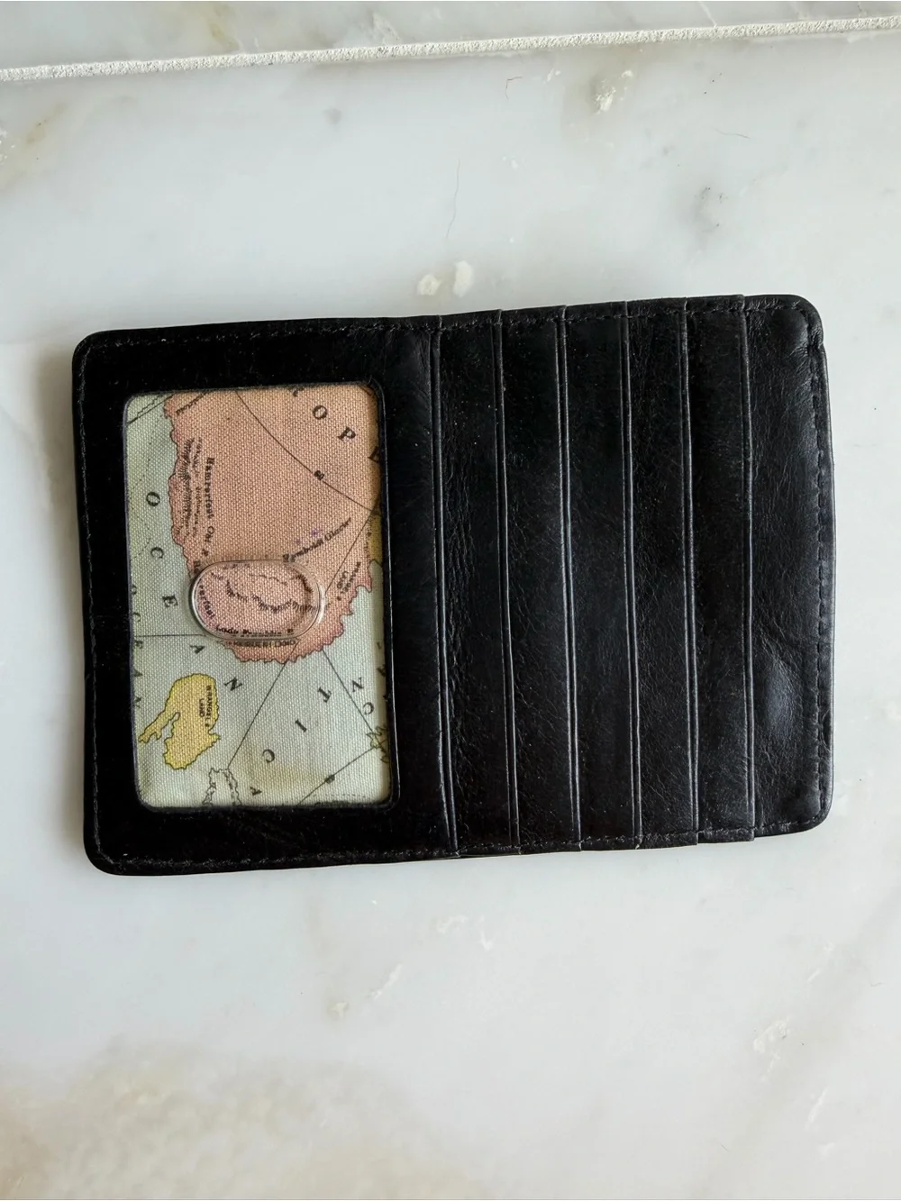 Hobo Black Leather Card Wallet with ID Window - Picture 1 of 2